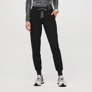 Black Mari Skinny Jogger Scrub Pants - S / Black